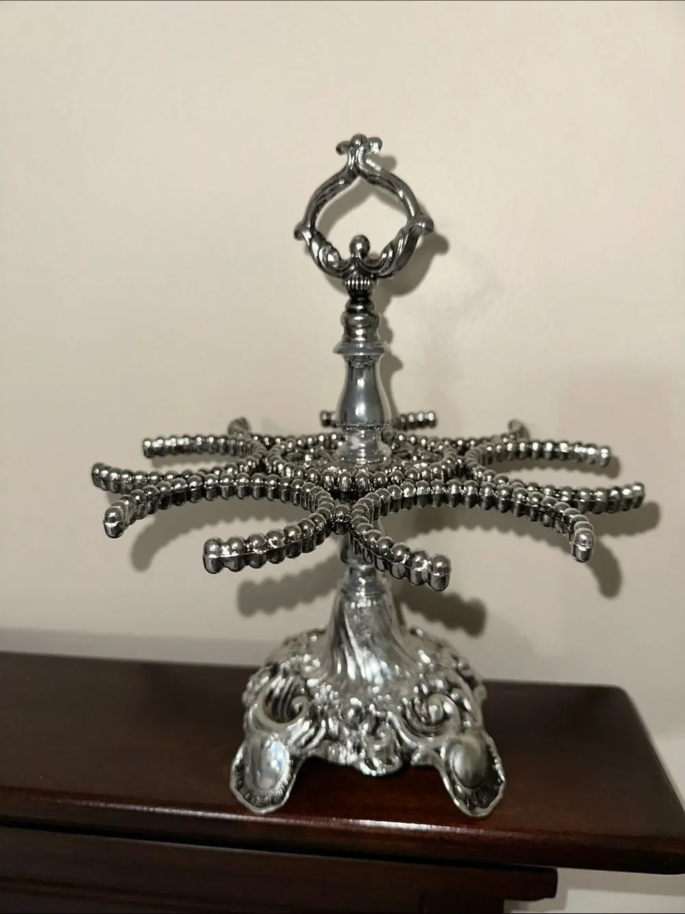 L&L WMC LOEVSKY 1970 VINTAGE SILVER COLOR 6-8 oz BRANDI GLASS HOLDER TRAY